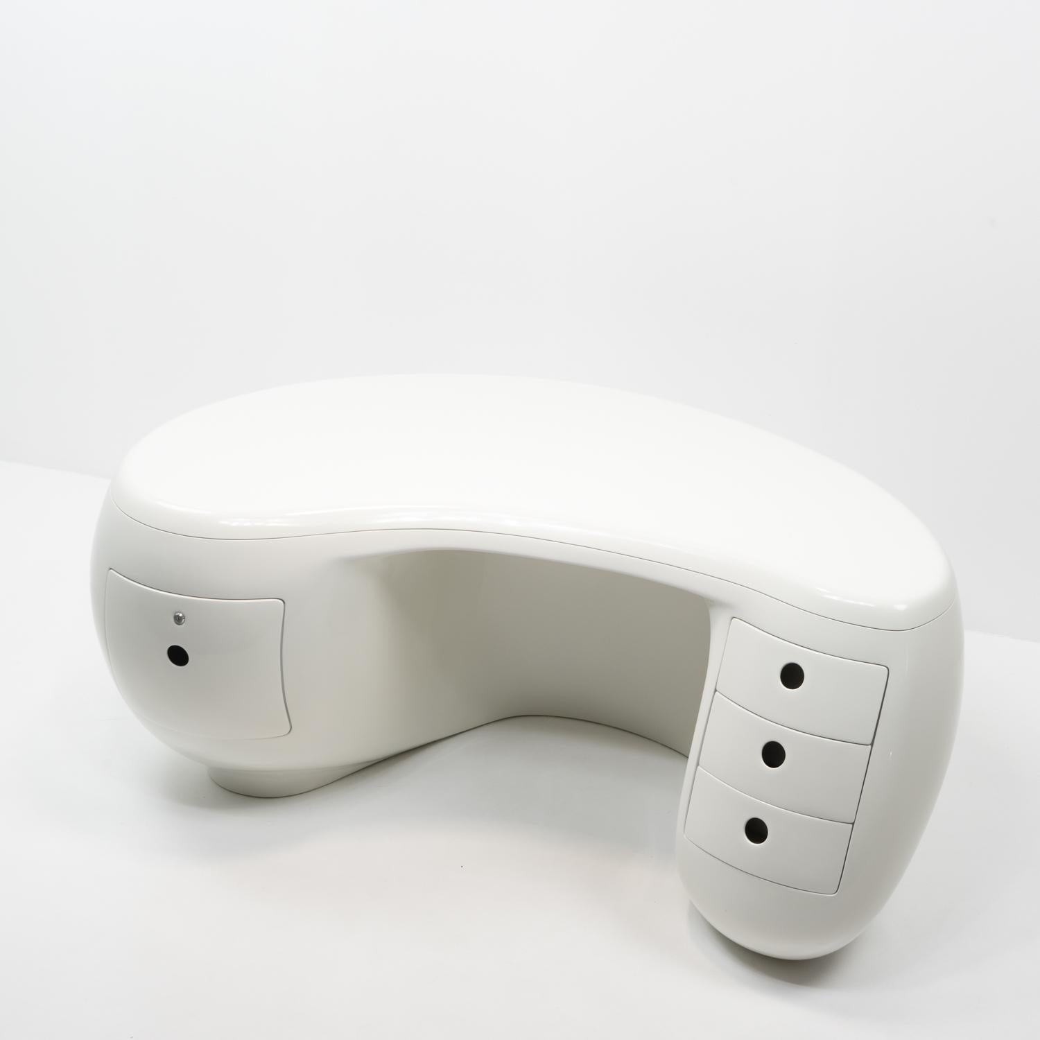 Metal Maurice Calka “Boomerang” Desk by Leleu Deshays, France - 1970s For Sale