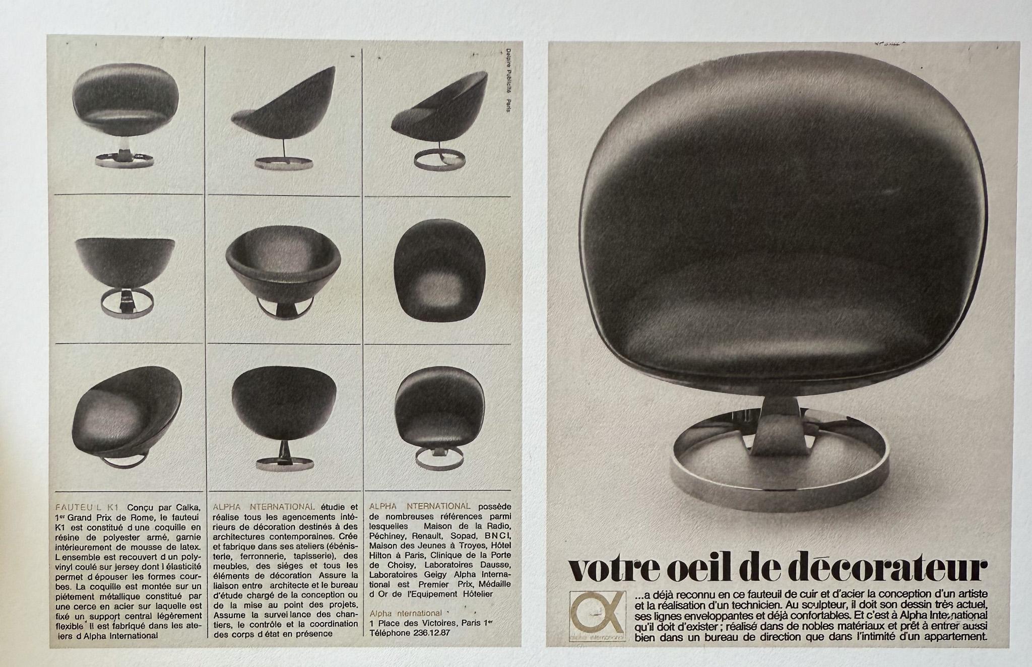 Maurice Calka, rare “Tour Eiffel” K1 chair. France, c. 1966 For Sale 12