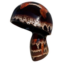 Lampada da tavolo a fungo in ceramica smaltata Lava di Maurice Chalvignac