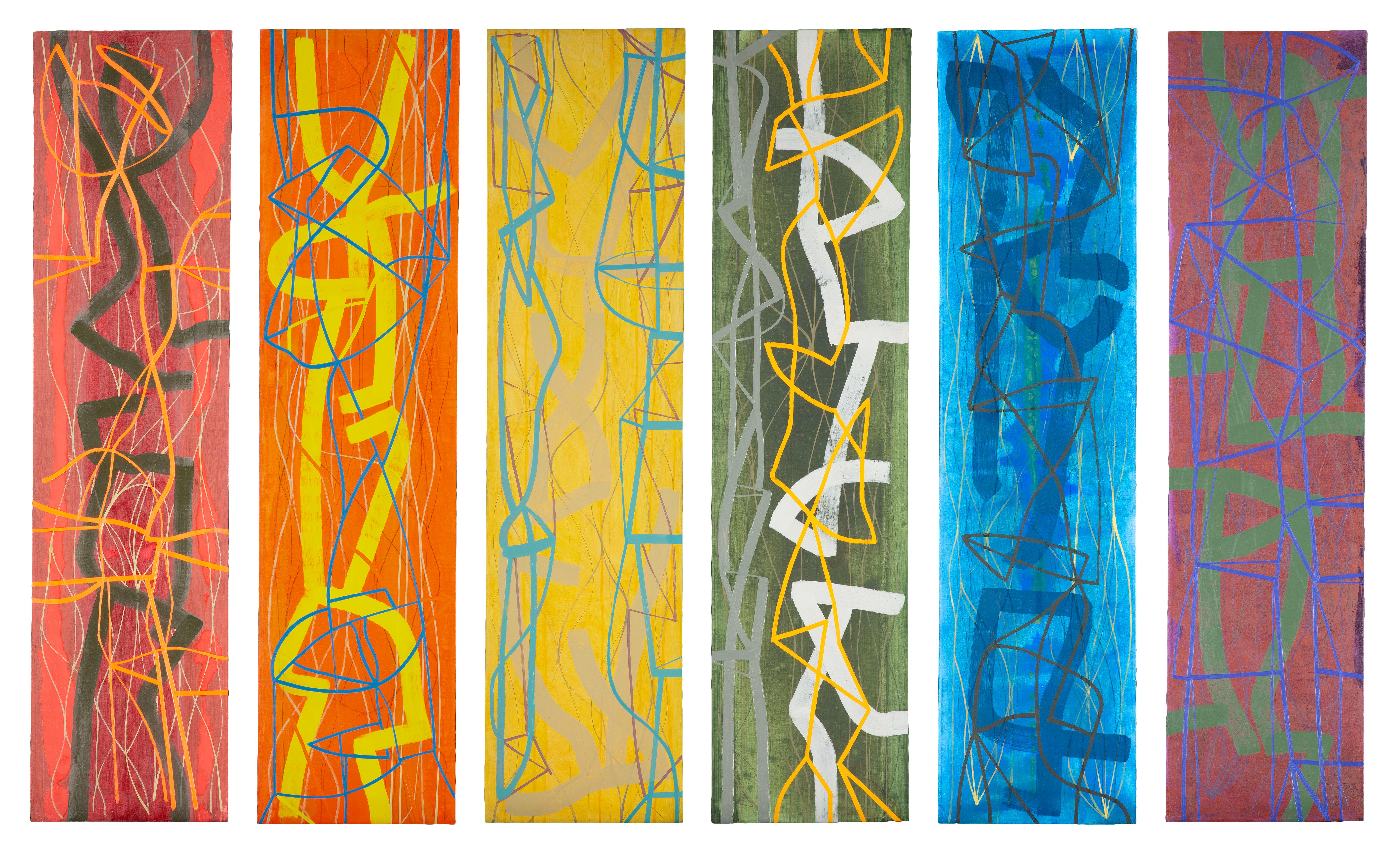 Ríos Espectrales, 2000-1, en 6 paneles, longitud 144", altura 96