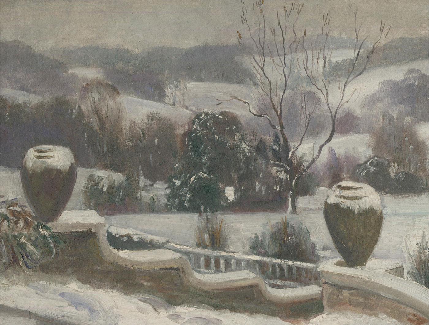 Maurice Codner (1888-1958) - Óleo de principios del siglo XX, Jardín campestre en invierno en venta 1