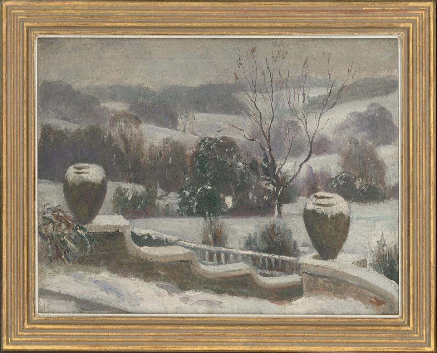 Maurice Codner (1888-1958) - Óleo de principios del siglo XX, Jardín campestre en invierno en venta 3