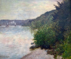 Maurice Courant, "Vapeurs en vallée de Seine", 1906, huile sur toile