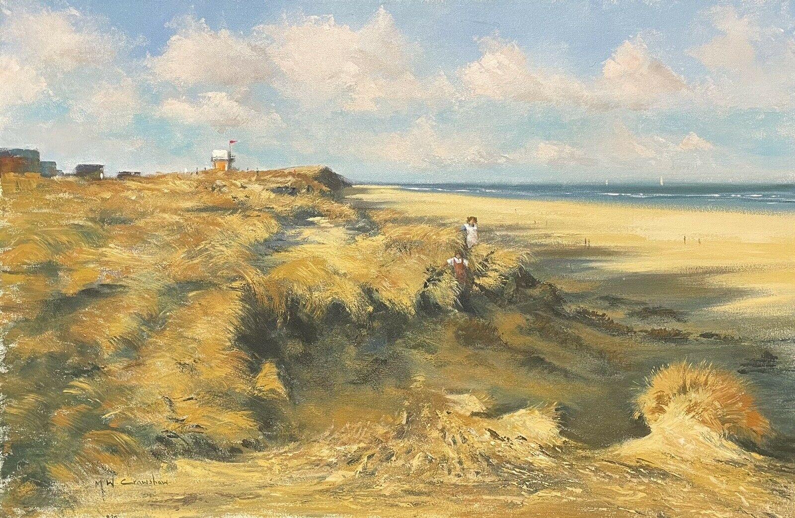 Maurice Crawshaw (b.1947) Signed Impressionist Oil - Extensive Coastal Beach Sea