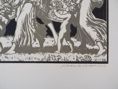 Art Deco : The Harvest - Original wooodcut, Handsigned