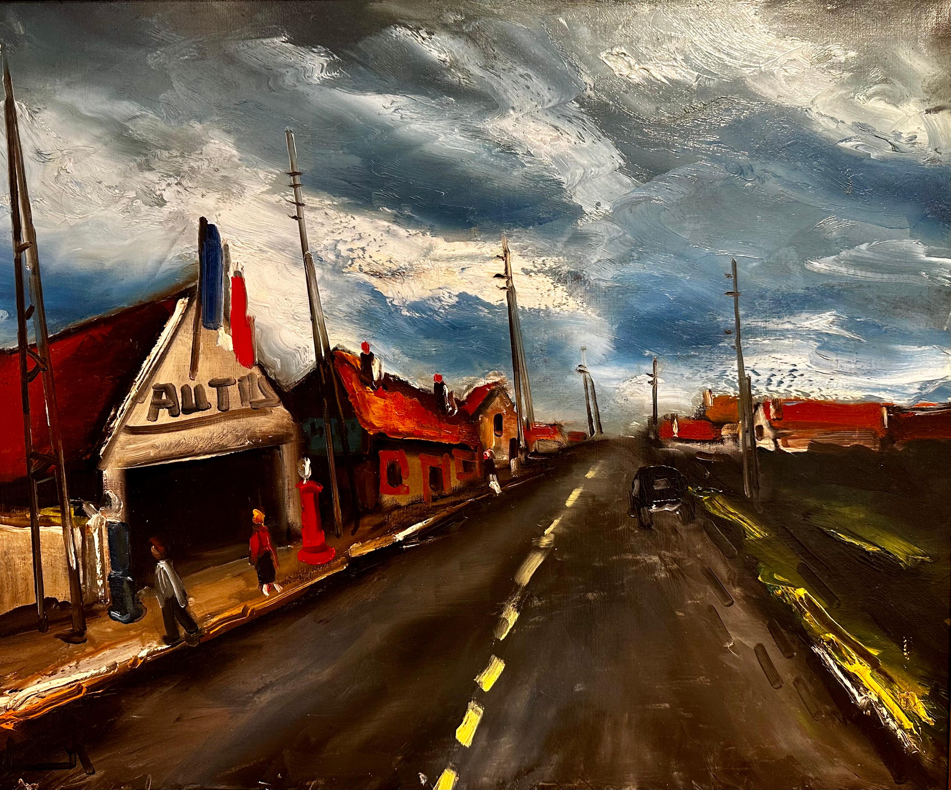 La Route nationale - Painting by Maurice de Vlaminck