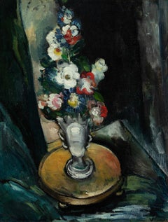 Le Guéridon au vase de fleurs by Maurice de Vlaminck - Still life painting