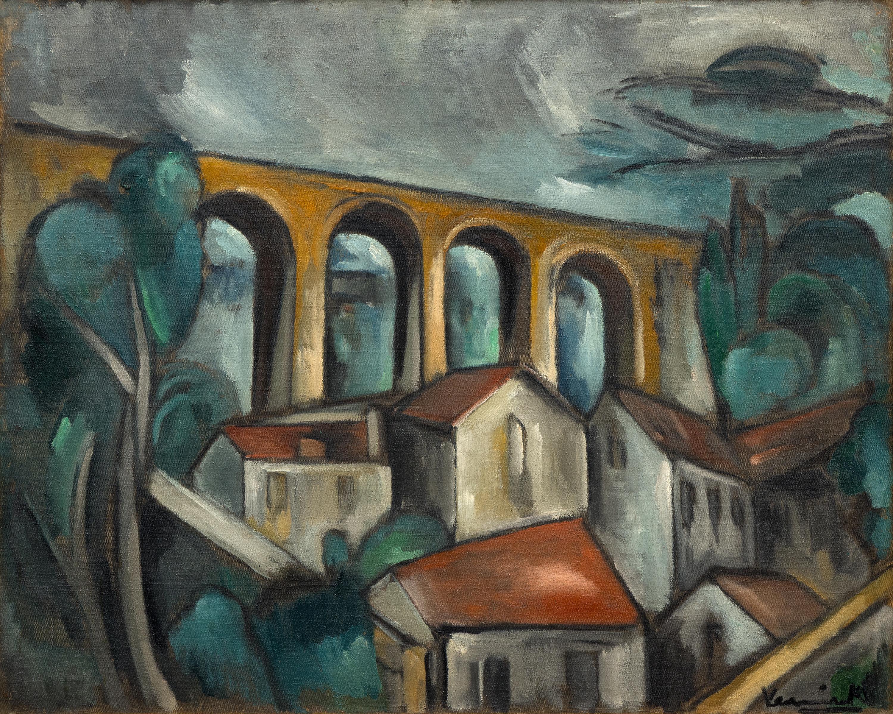 Maurice de Vlaminck Landscape Painting - Le Viaduc de Saint-Germain-en-Laye (The Saint-Germain-en-Laye Viaduct)