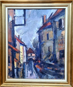 La calle", Círculo de Maurice de Vlaminck. Óleo sobre papel.