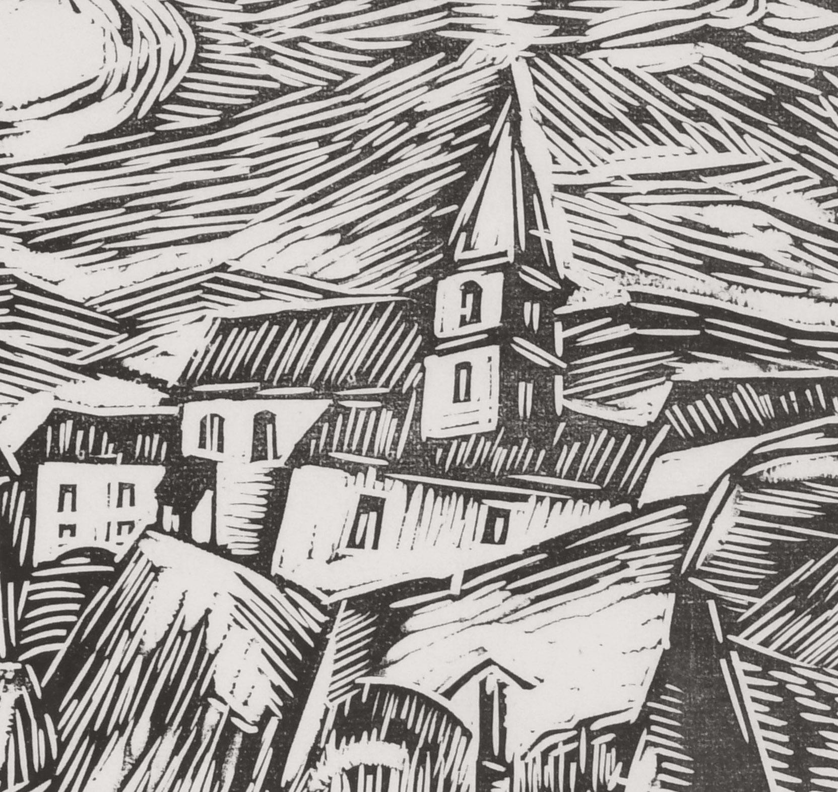 Bougival - Landscape Print Grigio di Maurice de Vlaminck