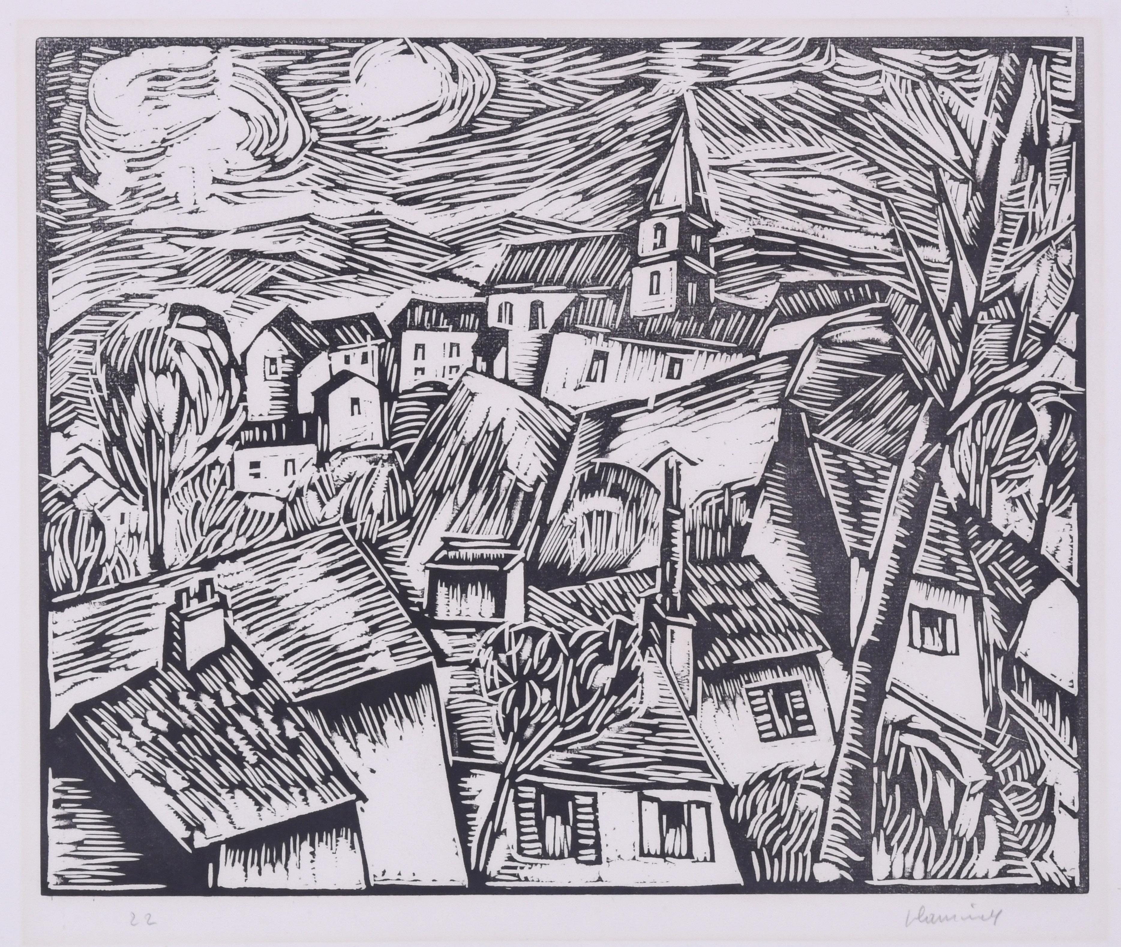 Maurice de Vlaminck Landscape Print – Bougival
