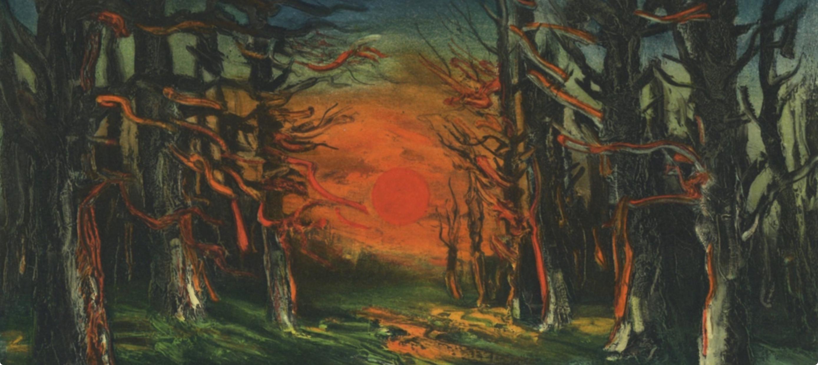 de Vlaminck, Coucher de soleil Forêt de Senonches, Vlaminck (after) - Print by Maurice de Vlaminck
