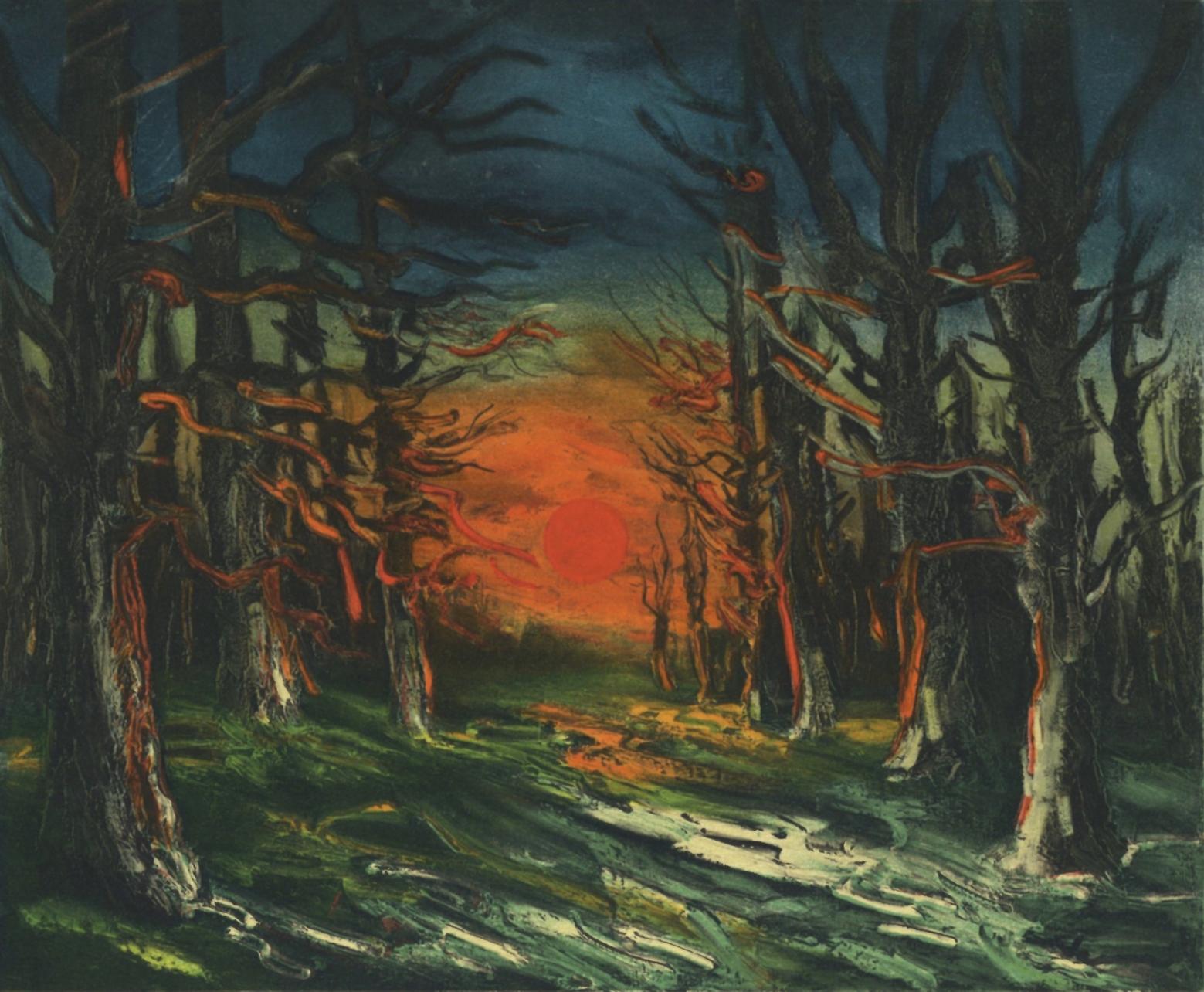 de Vlaminck, Coucher de soleil Forêt de Senonches, Vlaminck (after)