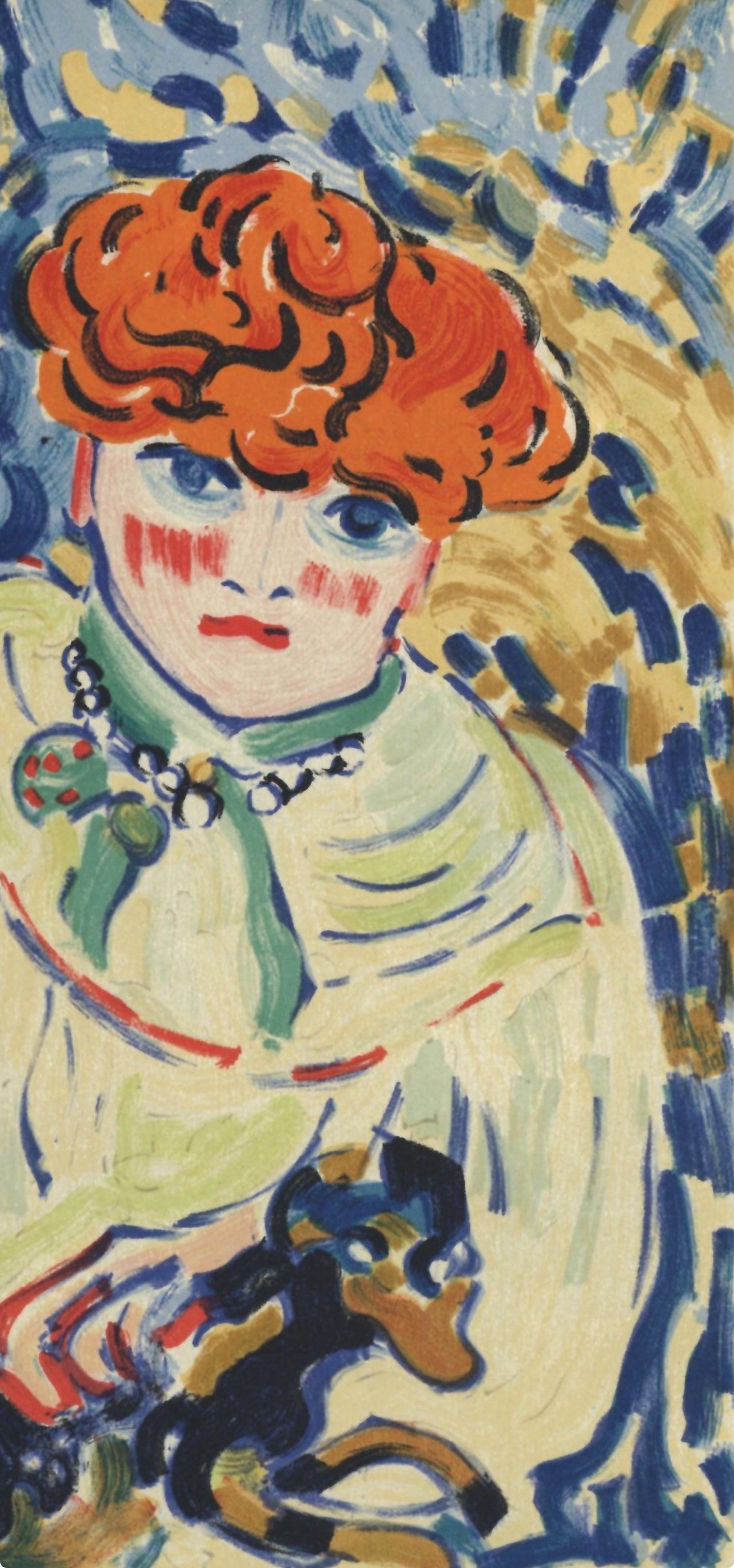 de Vlaminck, Femme au chien, Vlaminck (after) - Fauvist Print by Maurice de Vlaminck