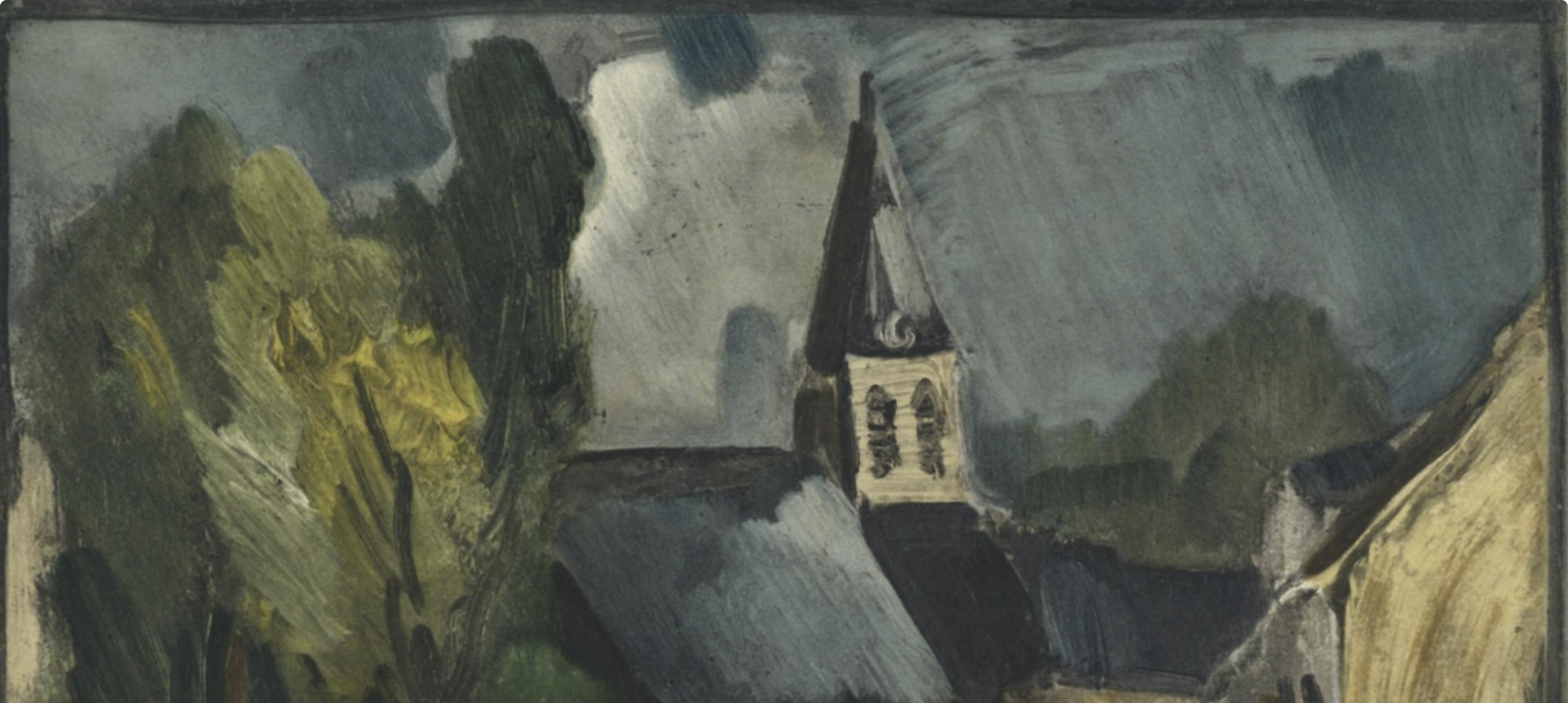 de Vlaminck, L´église de Bougival, Vlaminck (after) - Fauvist Print by Maurice de Vlaminck