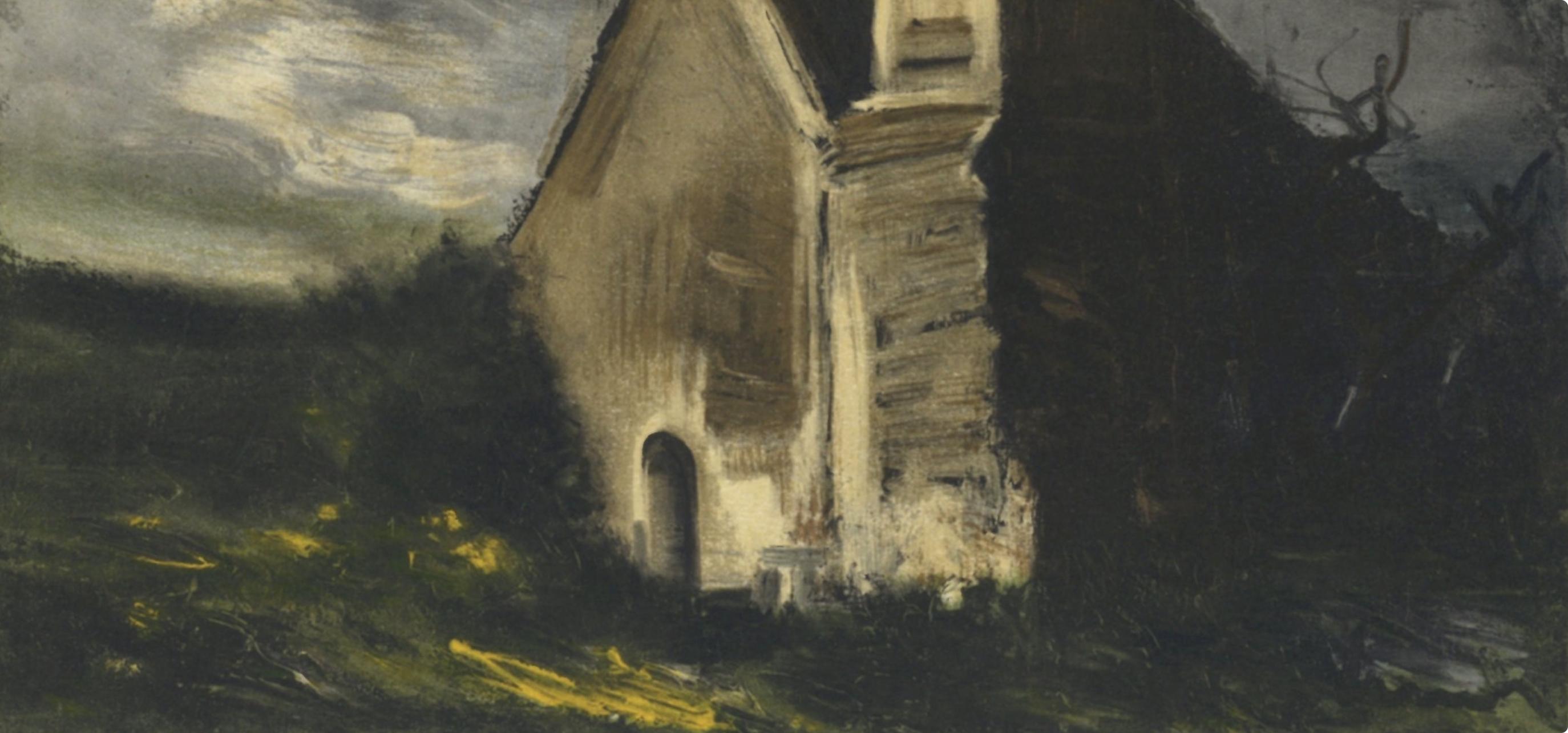 de Vlaminck, L´église de Saint-Lubin, Vlaminck (after) - Black Landscape Print by Maurice de Vlaminck