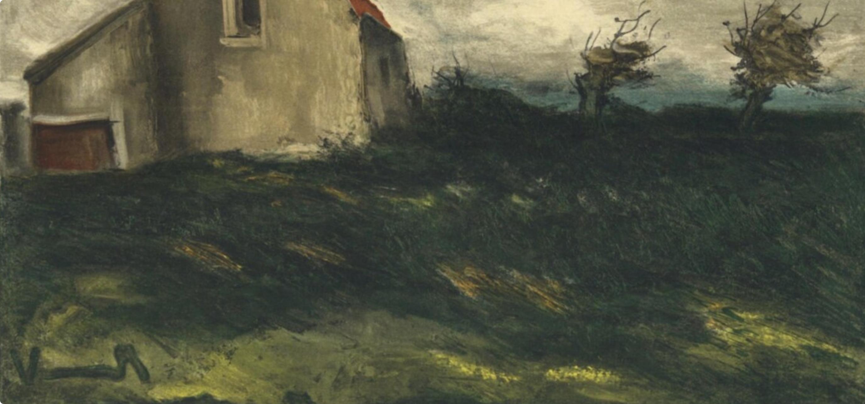 de Vlaminck, La maison dans la plaine, Vlaminck (nach) (Grau), Landscape Print, von Maurice de Vlaminck