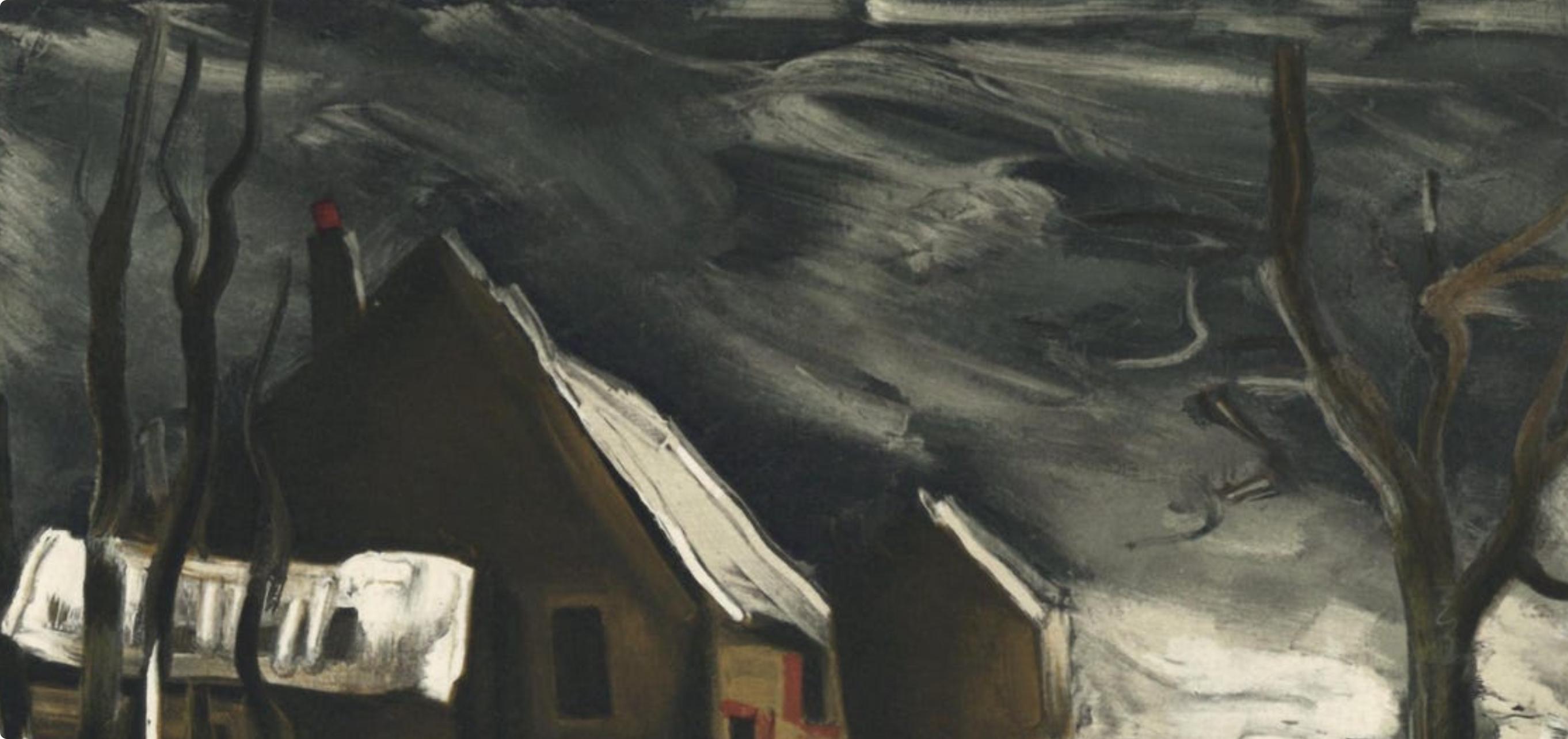 de Vlaminck, La Maladrerie sous la neige, Vlaminck (after) - Fauvist Print by Maurice de Vlaminck