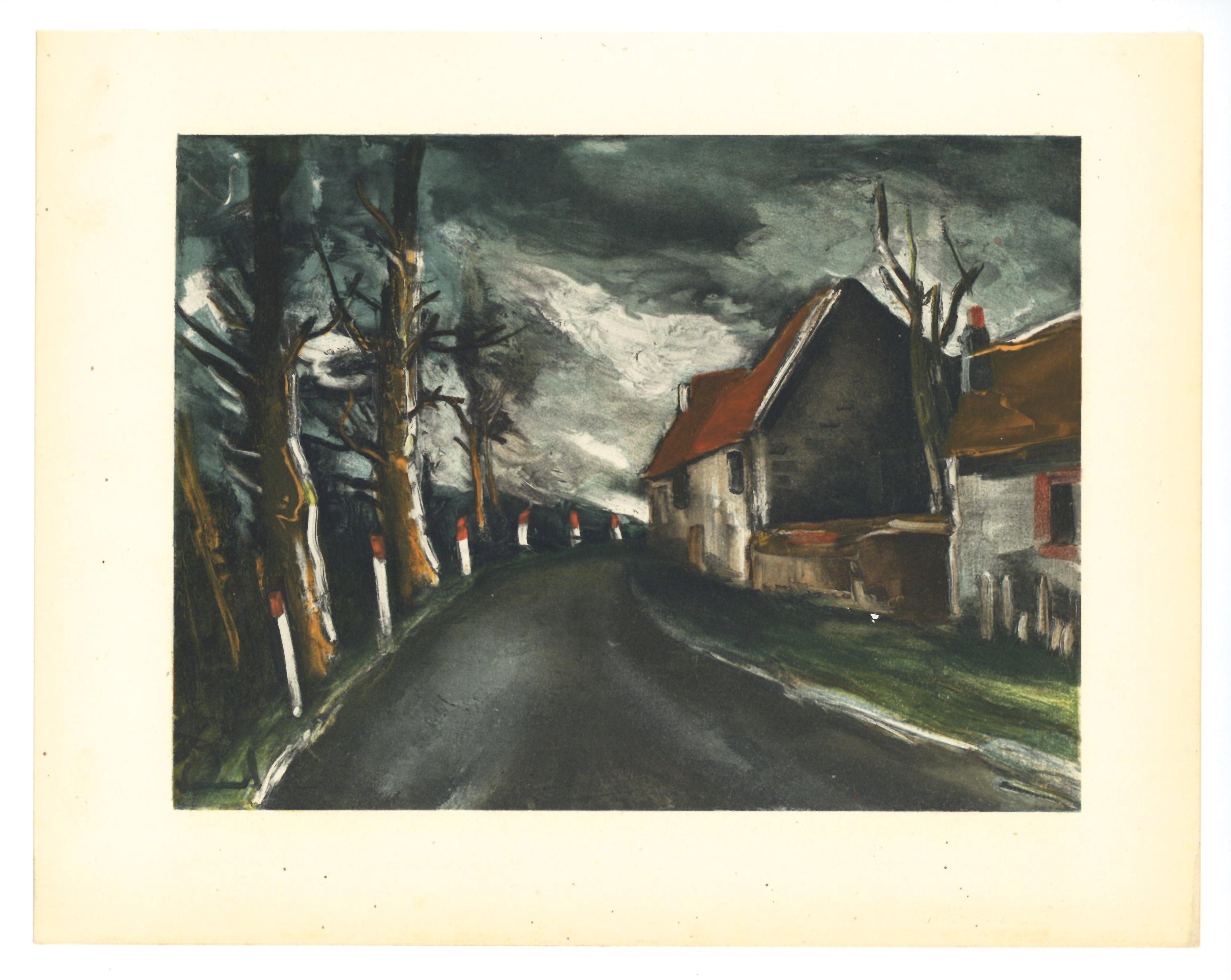 Medium: Lithograph on vélin paper.
Year: 1952
Paper Size: 9.5 x 12.25 inches; image size: 7.08 x 9.45 inches
Inscription: Signed in the plate and unnumbered, as issued
Notes: From the album, Vlaminck, 1958. Published by Éditions du livre,