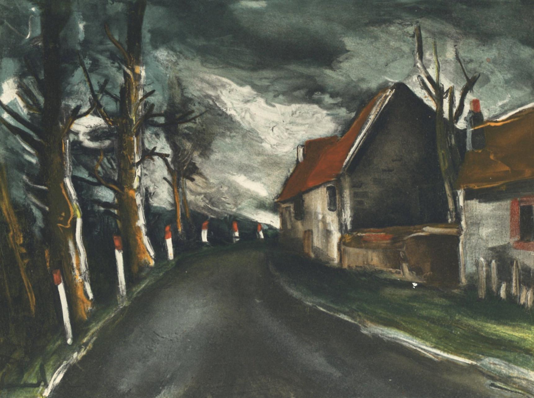 Maurice de Vlaminck Figurative Print - de Vlaminck, La route de Longny, Vlaminck (after)