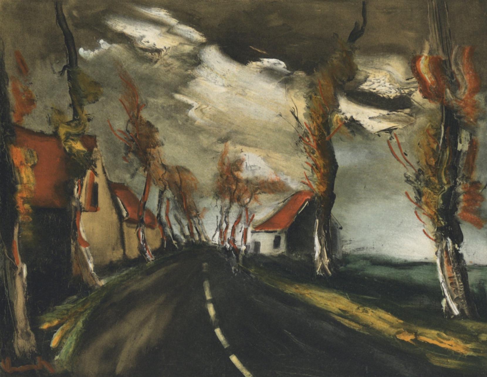 Figurative Print Maurice de Vlaminck - de Vlaminck (après) La route de Mortagne
