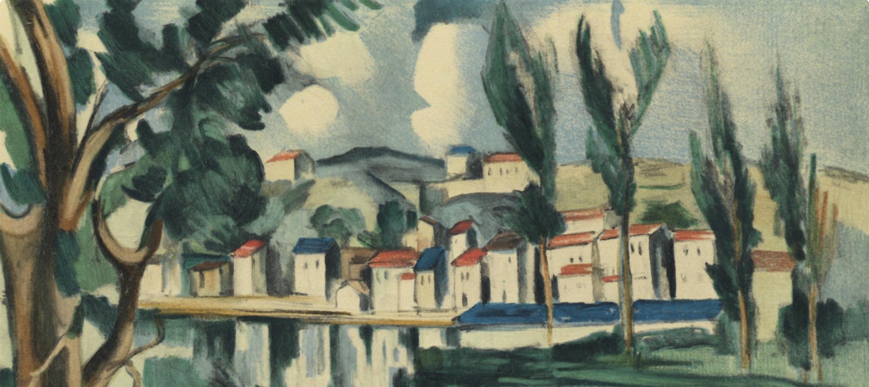 de Vlaminck, La Seine a Chatou, Vlaminck (after) - Gray Landscape Print by Maurice de Vlaminck