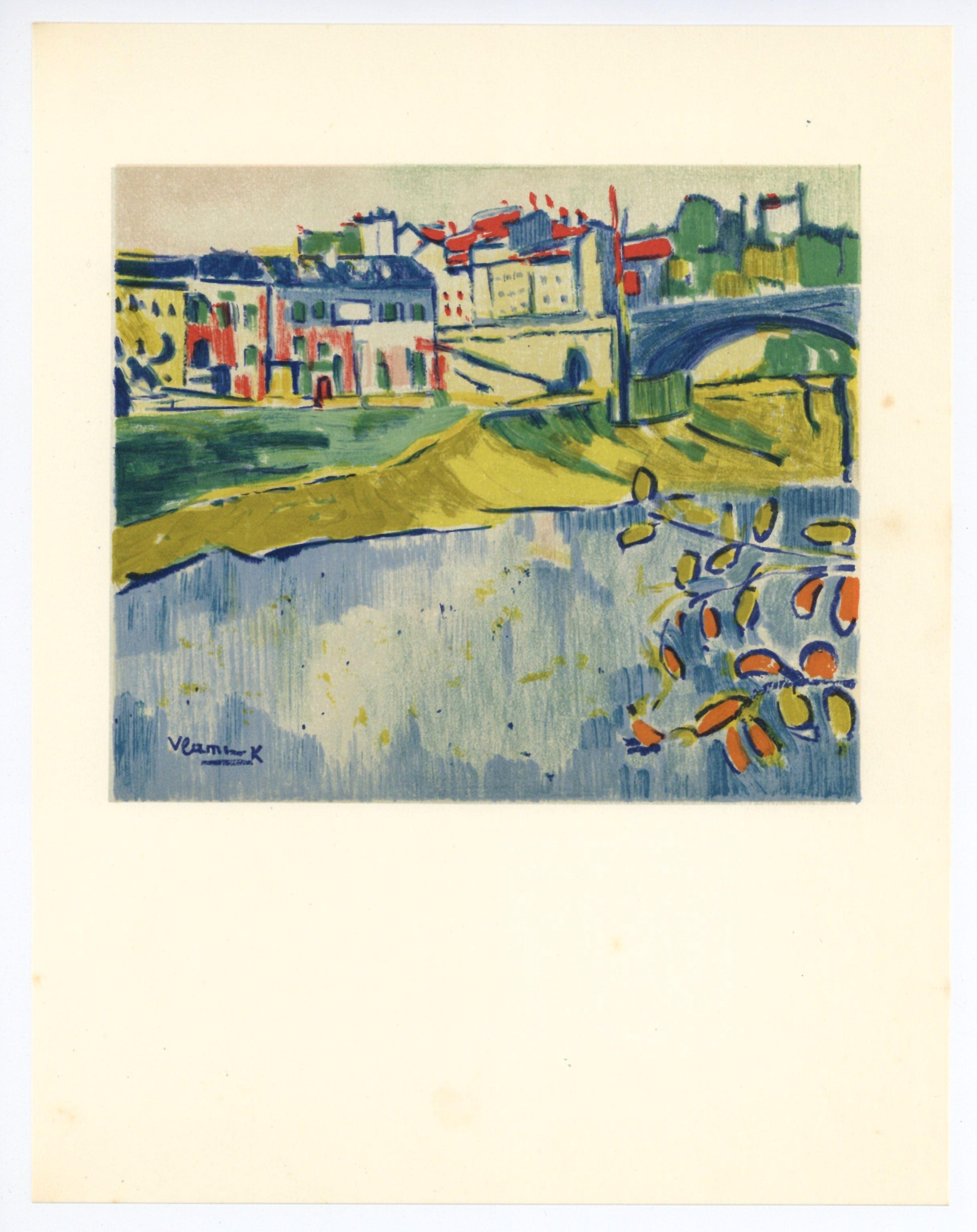 Medium: Lithograph on vélin paper.
Year: 1952
Paper Size: 12.25 x 9.5 inches; image size: 6.69 x 7.87 inches
Inscription: Signed in the plate and unnumbered, as issued
Notes: From the album, Vlaminck, 1958. Published by Éditions du livre,