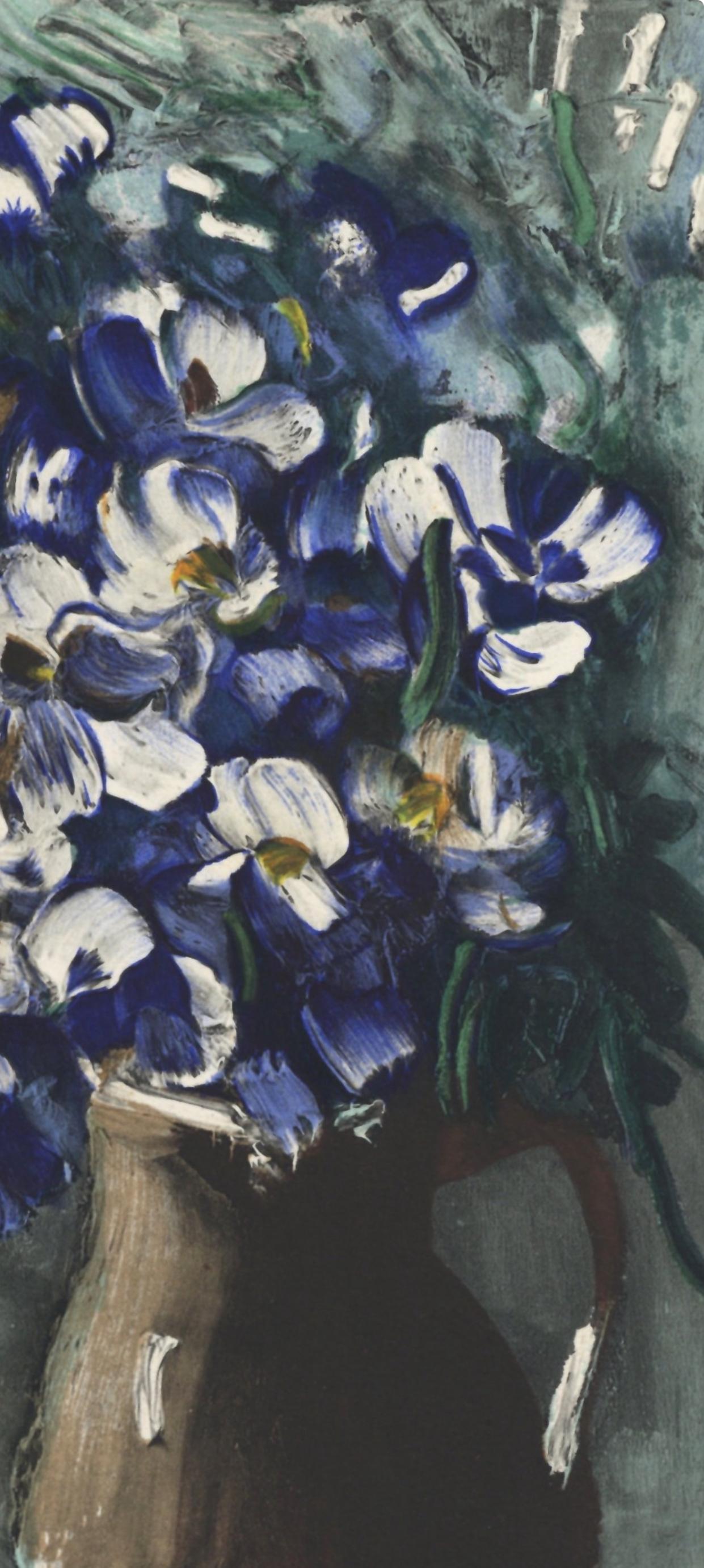 de Vlaminck, Les Delphiniums, Vlaminck (after) - Gray Landscape Print by Maurice de Vlaminck
