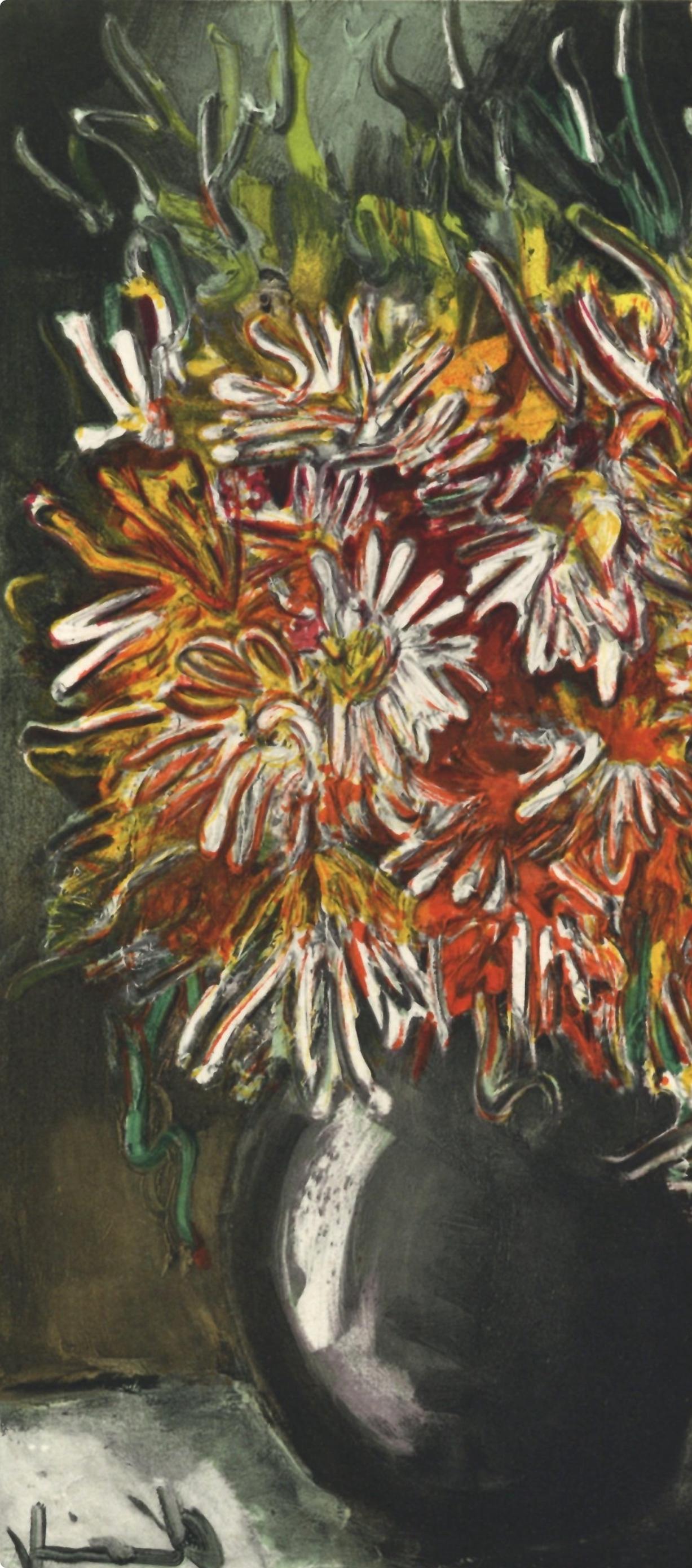 de Vlaminck, Les reines-marguerites, Vlaminck (after) - Brown Landscape Print by Maurice de Vlaminck