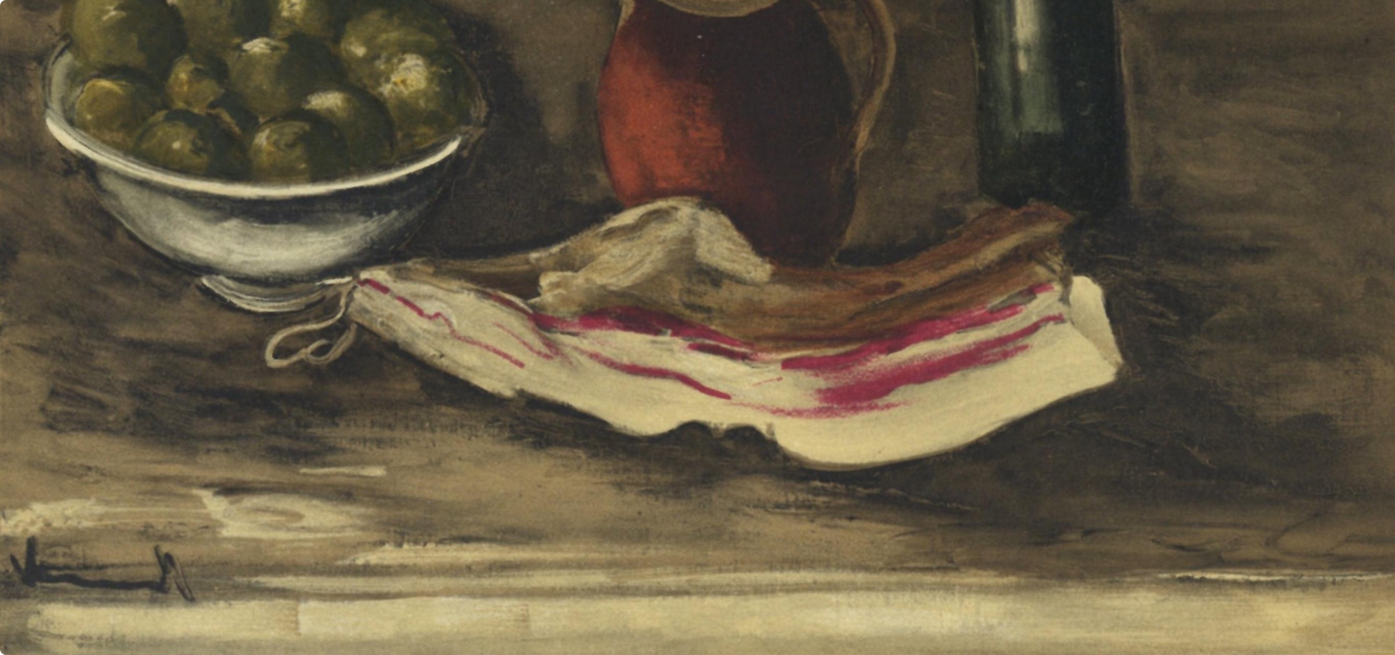 de Vlaminck, Nature morte au lard, Vlaminck (after) - Black Landscape Print by Maurice de Vlaminck