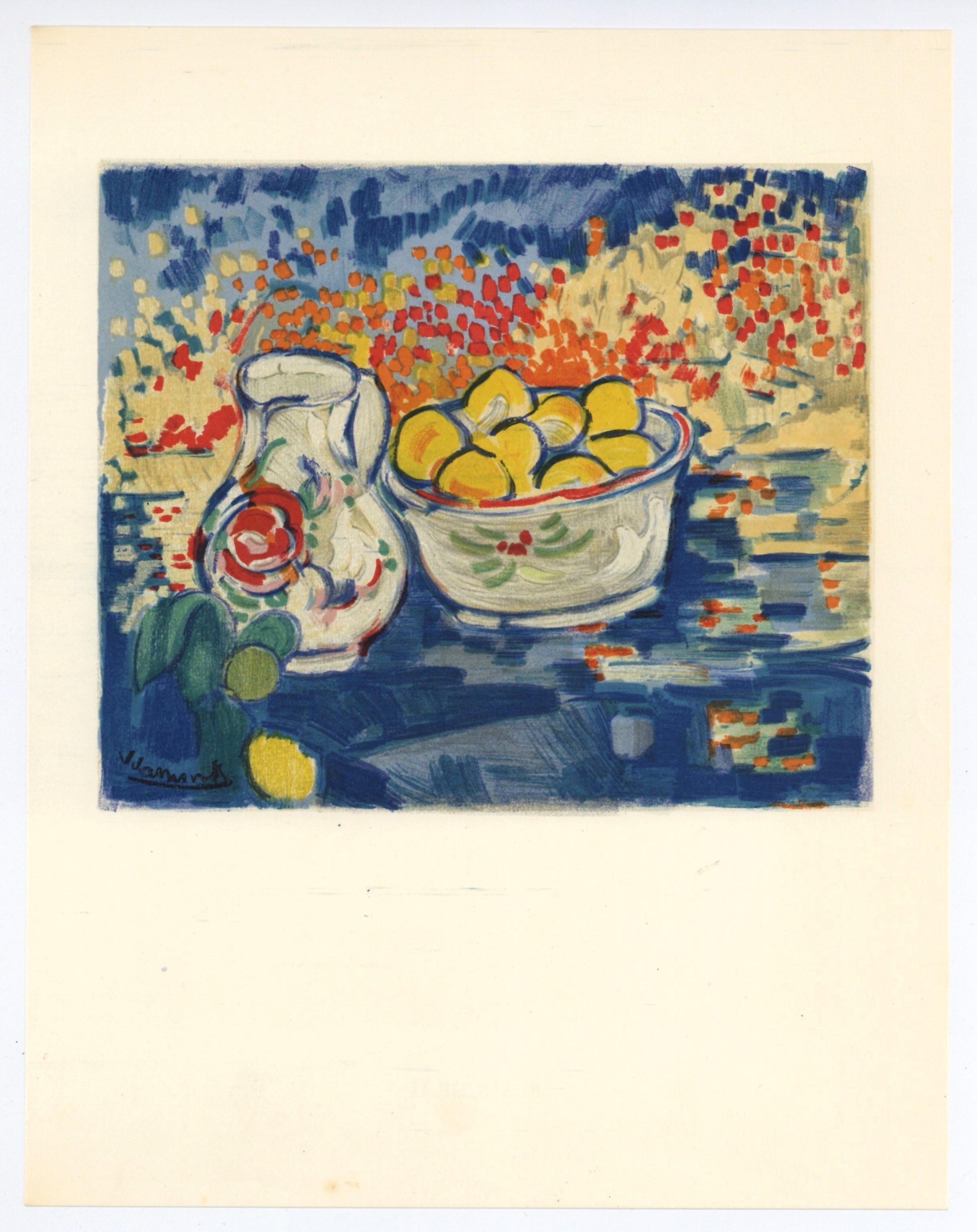 Medium: Lithographie auf Velinpapier.
Jahr: 1952
Papiergröße: 12,25 x 9,5 Zoll; Bildgröße: 6,69 x 8,27 Zoll
Beschriftung: In der Platte signiert und nicht nummeriert, wie ausgegeben
Anmerkungen: Aus dem Album, Vlaminck, 1958. Herausgegeben von