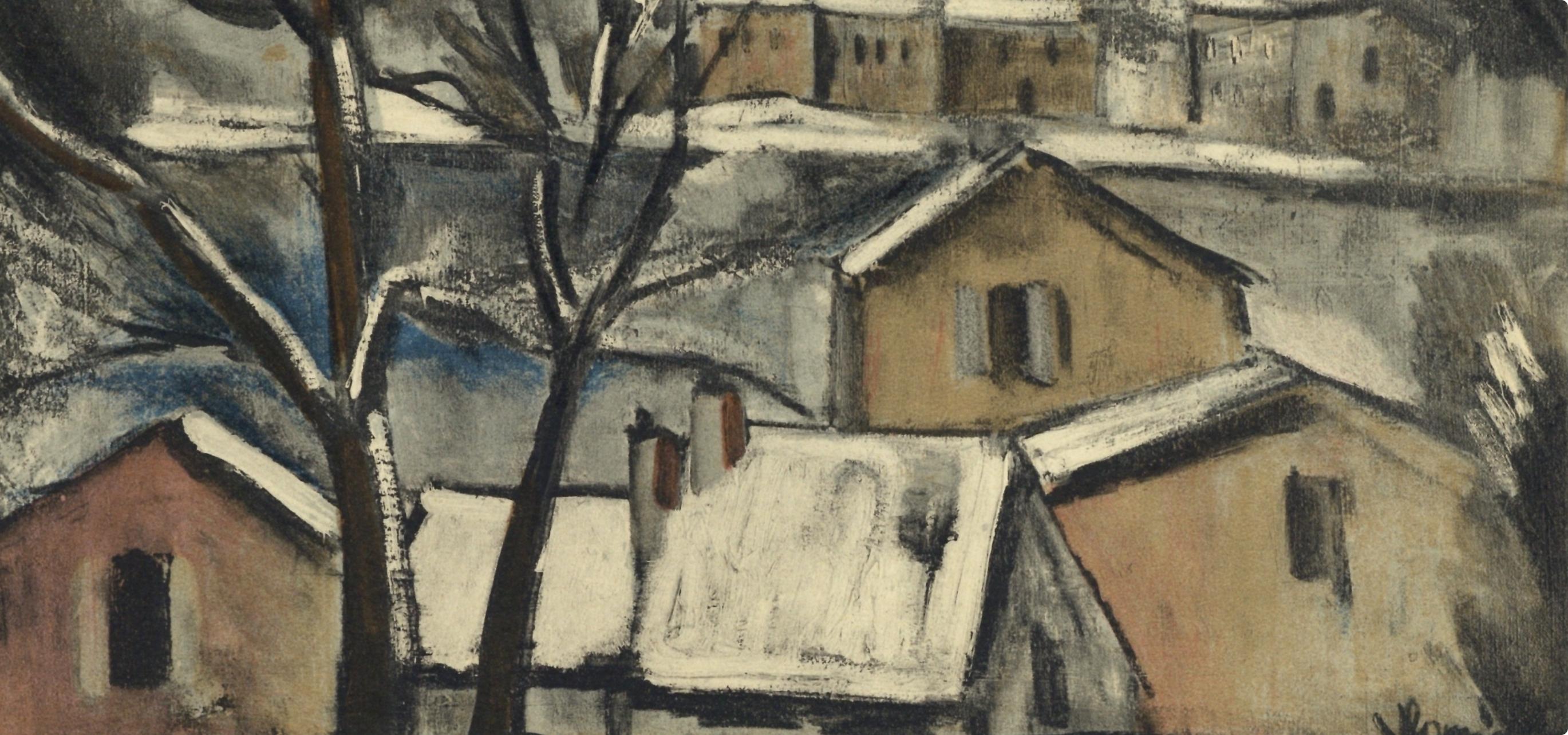 de Vlaminck, Paysage d´hiver, Vlaminck (after) - Gray Figurative Print by Maurice de Vlaminck
