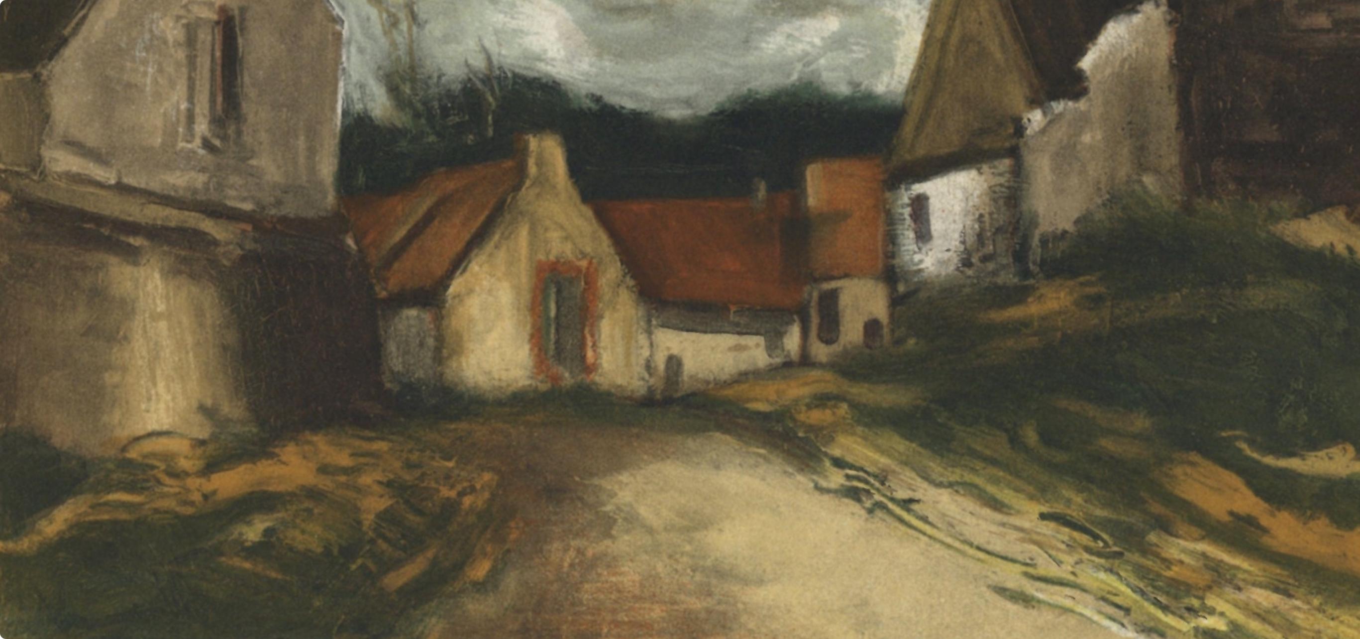 de Vlaminck, Village de Sarthe, Vlaminck (after) - Black Figurative Print by Maurice de Vlaminck