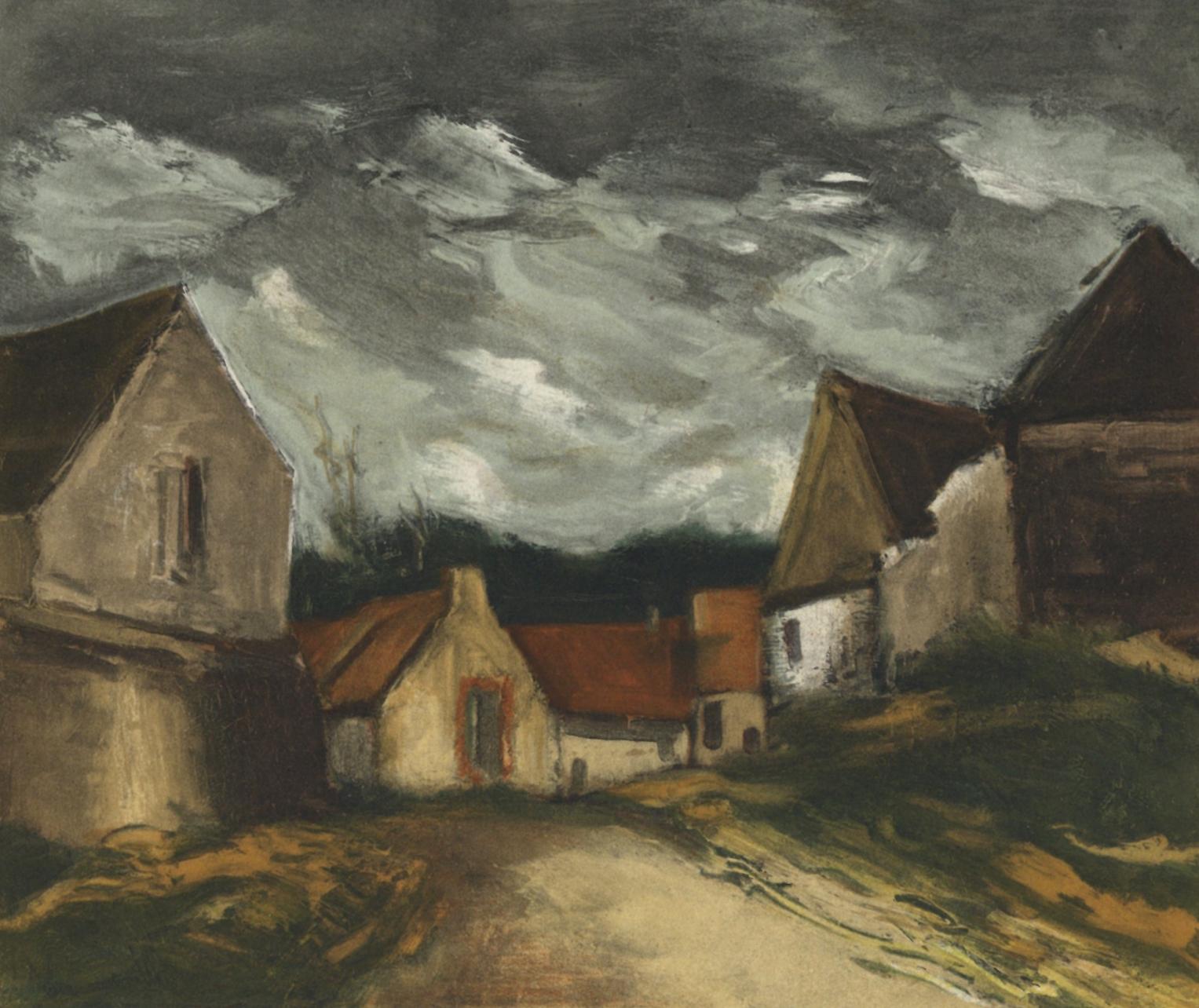 Maurice de Vlaminck Figurative Print - de Vlaminck, Village de Sarthe, Vlaminck (after)