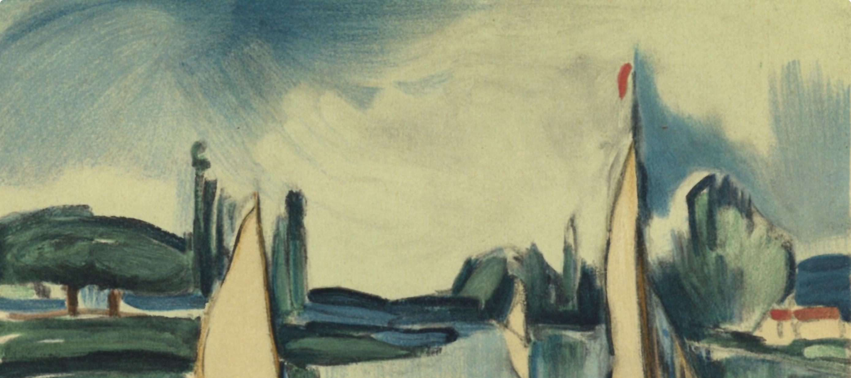 de Vlaminck, Voiliers sur la Seine, Vlaminck (d'après) - Fauvisme Print par Maurice de Vlaminck