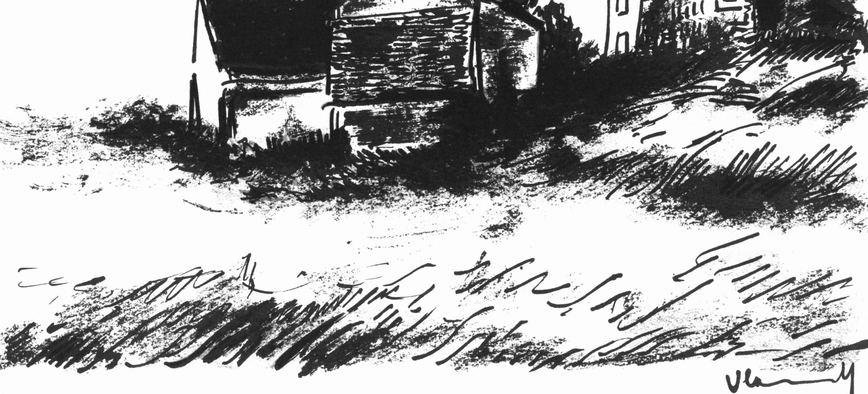 La Potinière à Rueil (Walterskirchen 275), Vlaminck - Noir Landscape Print par Maurice de Vlaminck