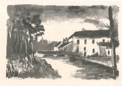 Le Moulin de La Naze - Original lithograph by M. de Vlaminck - 1925-26