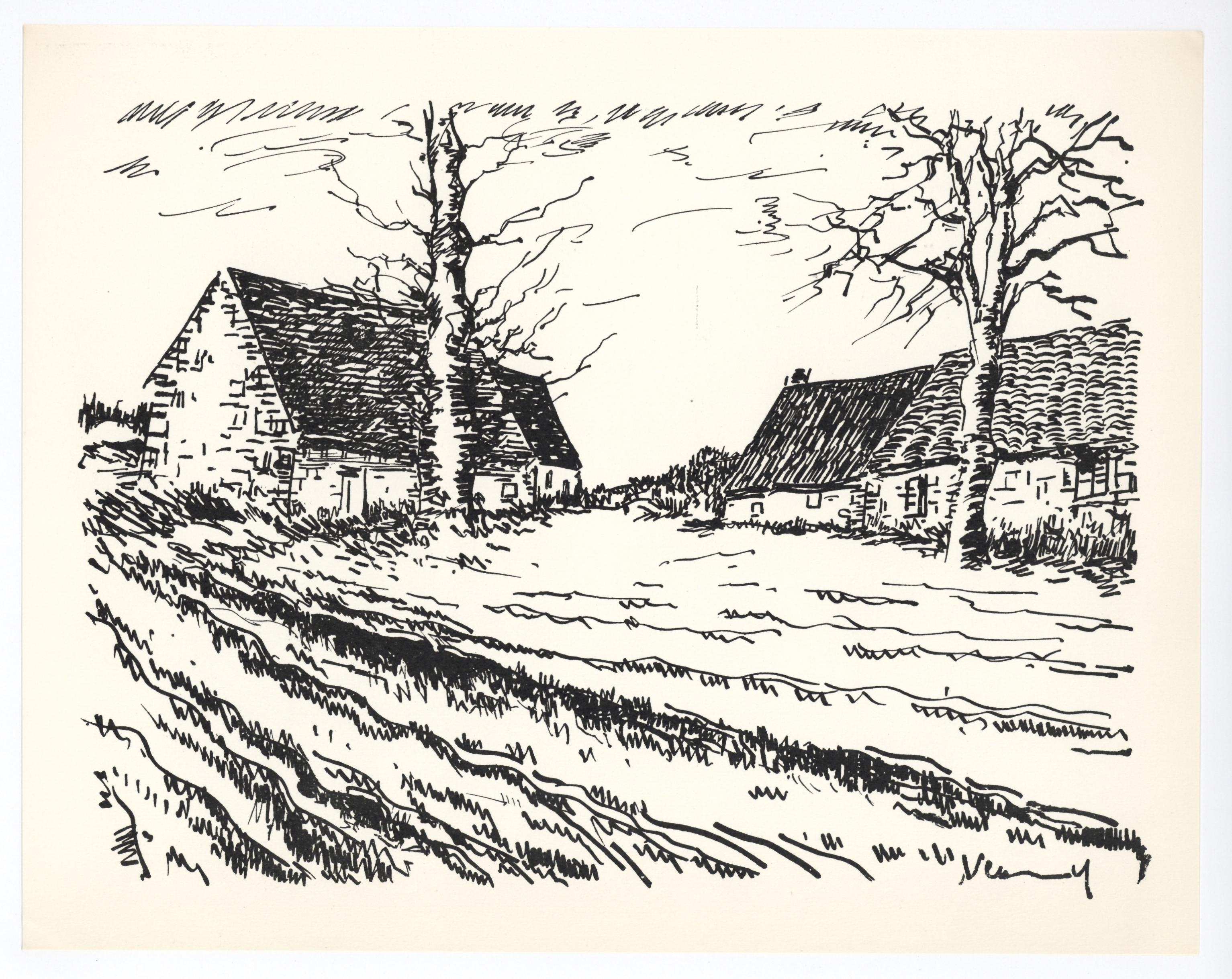 Maurice de Vlaminck Landscape Print - "Les Challonges" original lithograph