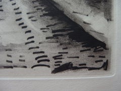 Main Street of a Traditional French Village - Original etching