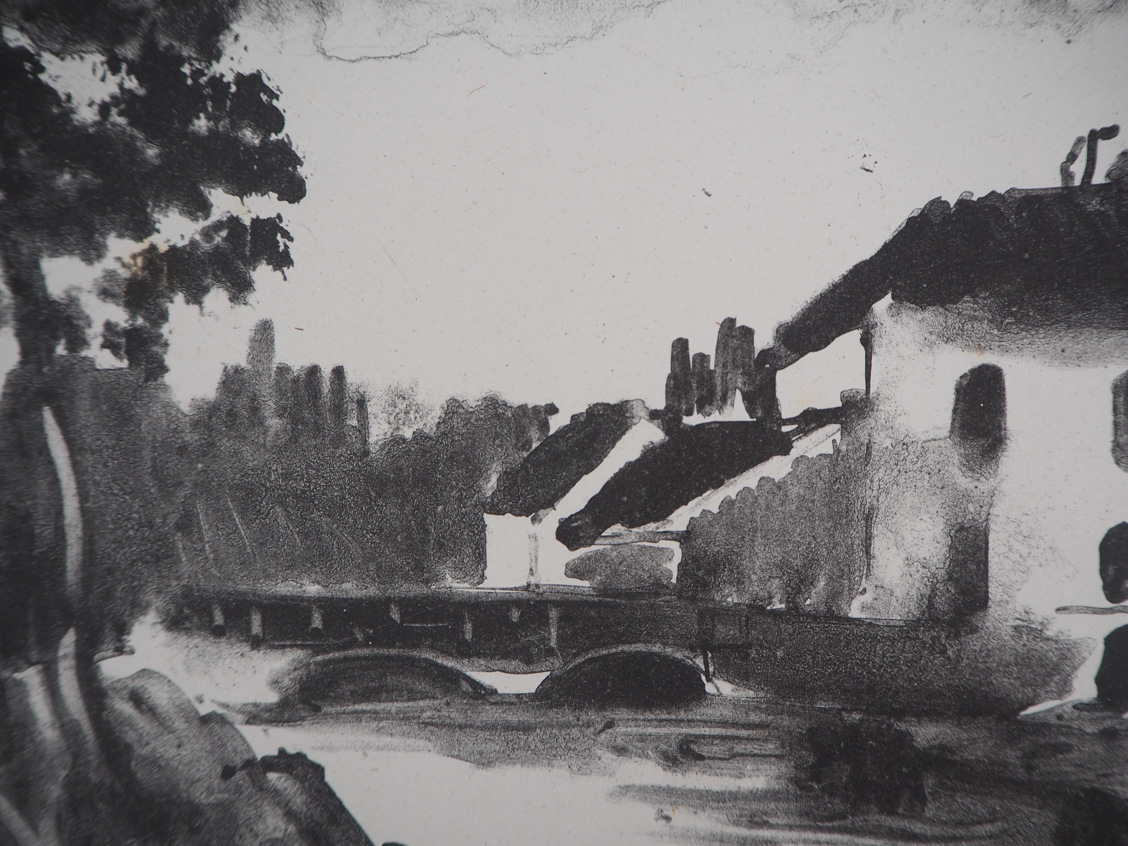 Moulin de la Naze - Original lithograph, (K. de Walterskirchen #181) - Modern Print by Maurice de Vlaminck