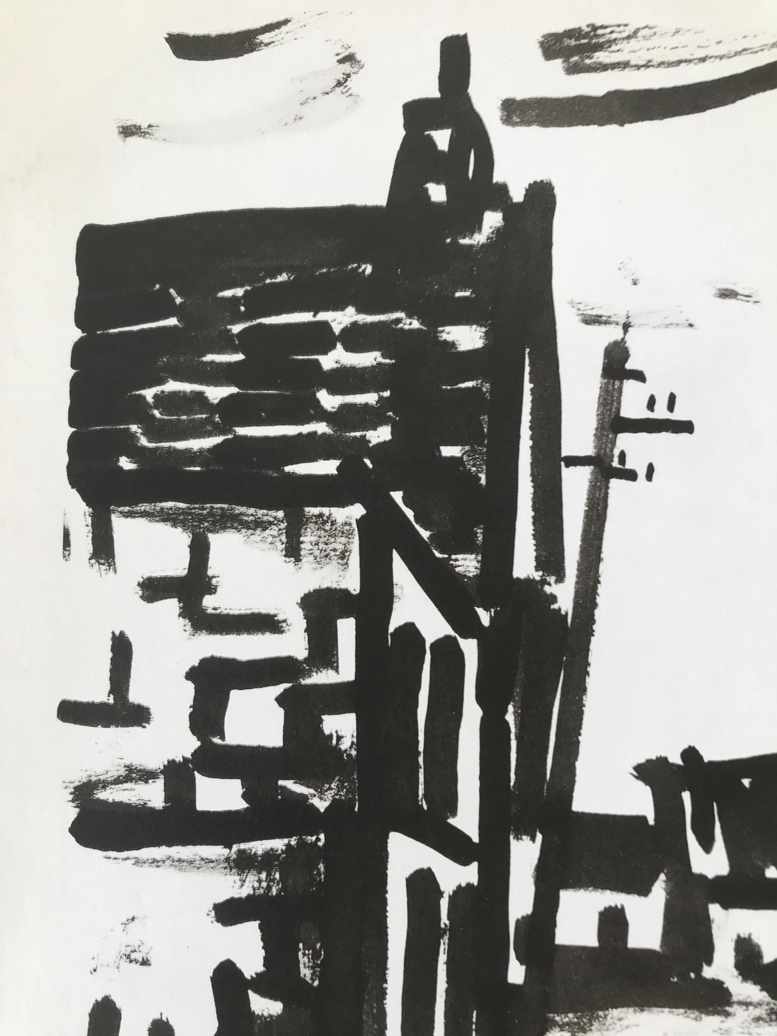 Place de L'Eglise (litografia da Notre Pain Quotidien) - Print di Maurice de Vlaminck