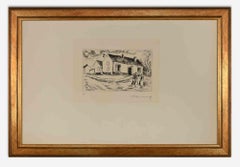 Village - Etching by M. de Vlaminck - 1950