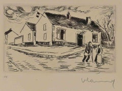 Village - Etching by M. de Vlaminck - 1950