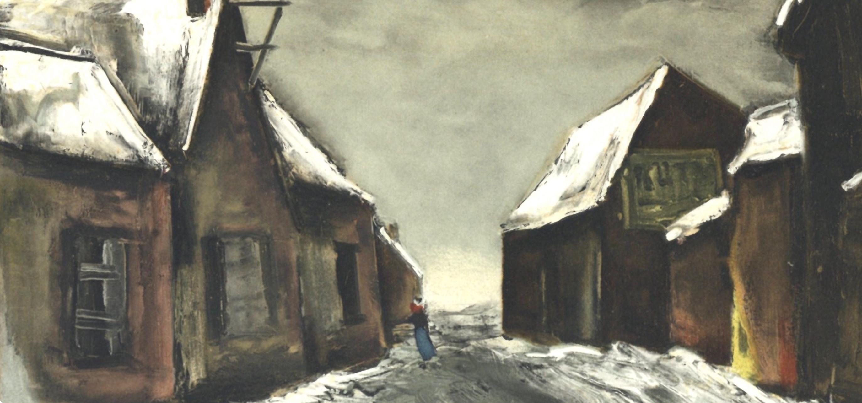 Vlaminck, Allainville sous la neige, Vlaminck (d'après) - Print de Maurice de Vlaminck