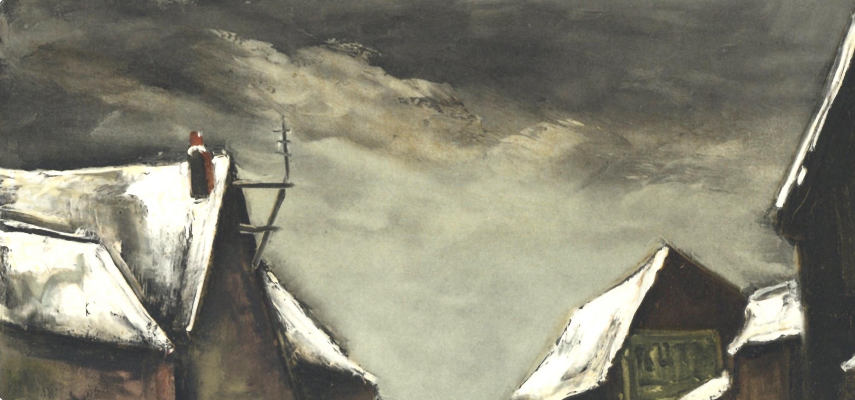Vlaminck, Allainville sous la neige, Vlaminck (d'après) - Fauvisme Print par Maurice de Vlaminck