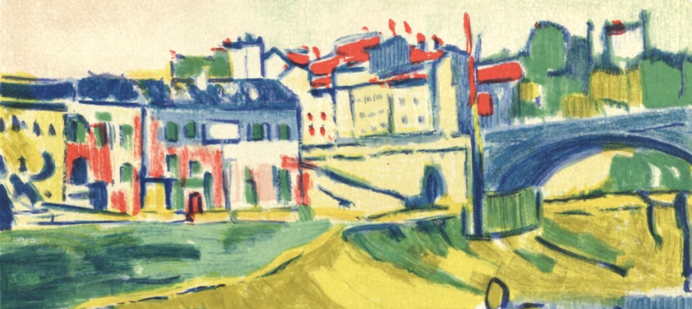 Vlaminck, Chatou à l'arbre rouge, Vlaminck (d'après) - Print de Maurice de Vlaminck