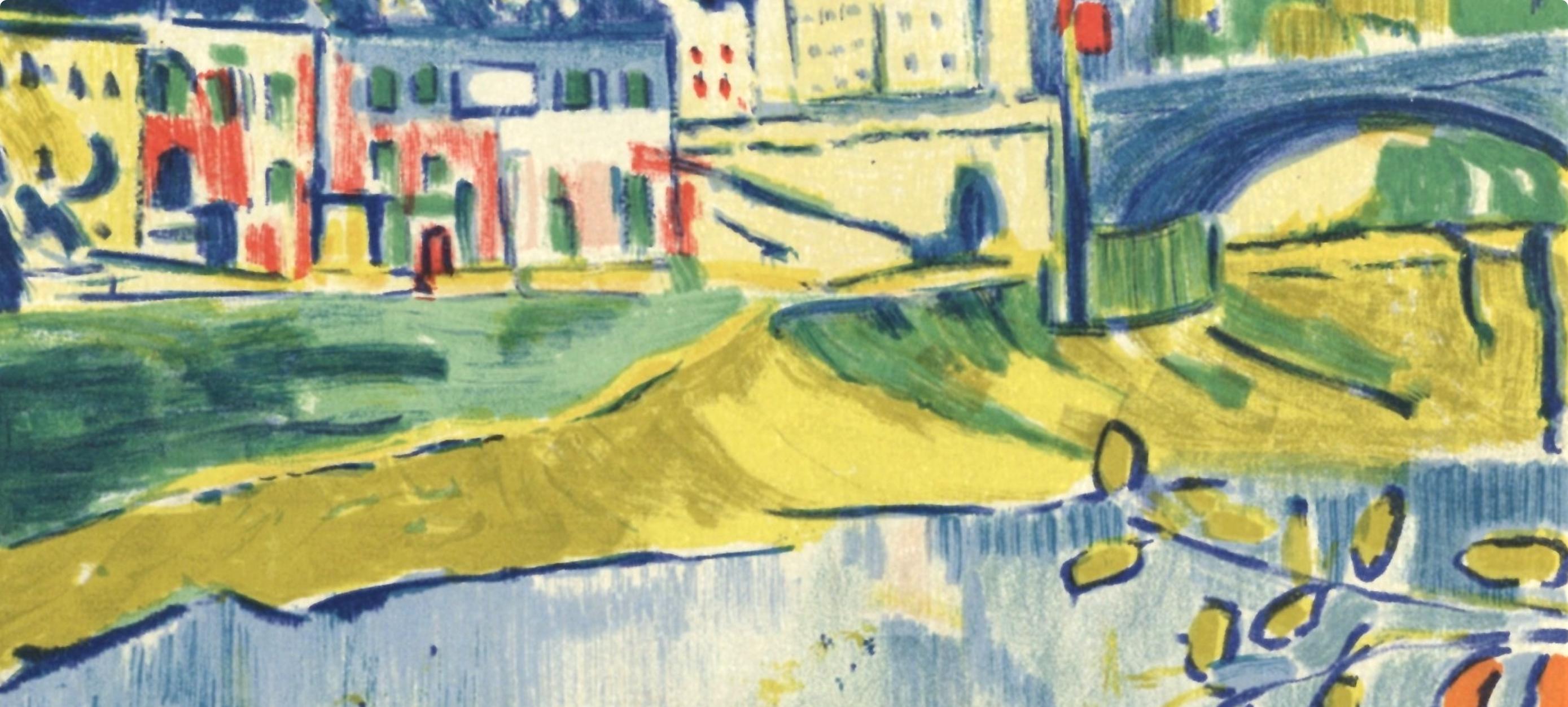 Vlaminck, Chatou à l'arbre rouge, Vlaminck (d'après) - Fauvisme Print par Maurice de Vlaminck