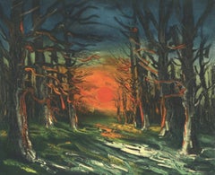 Vlaminck, Coucher de soleil Forêt de Senonches, Vlaminck (d'après)