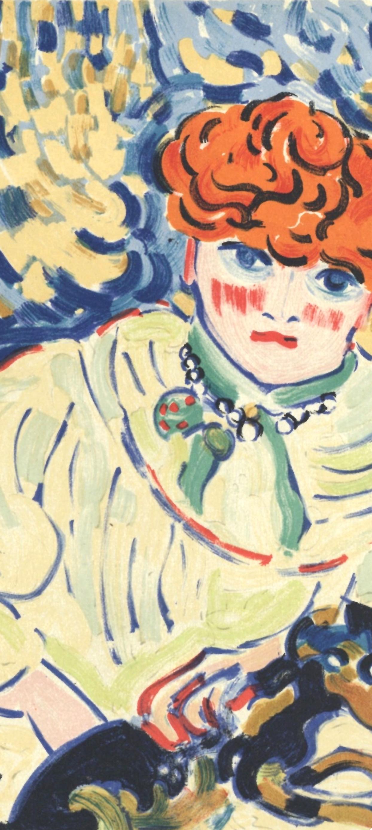 Vlaminck, Femme au Chien, Vlaminck (d'après) - Fauvisme Print par Maurice de Vlaminck