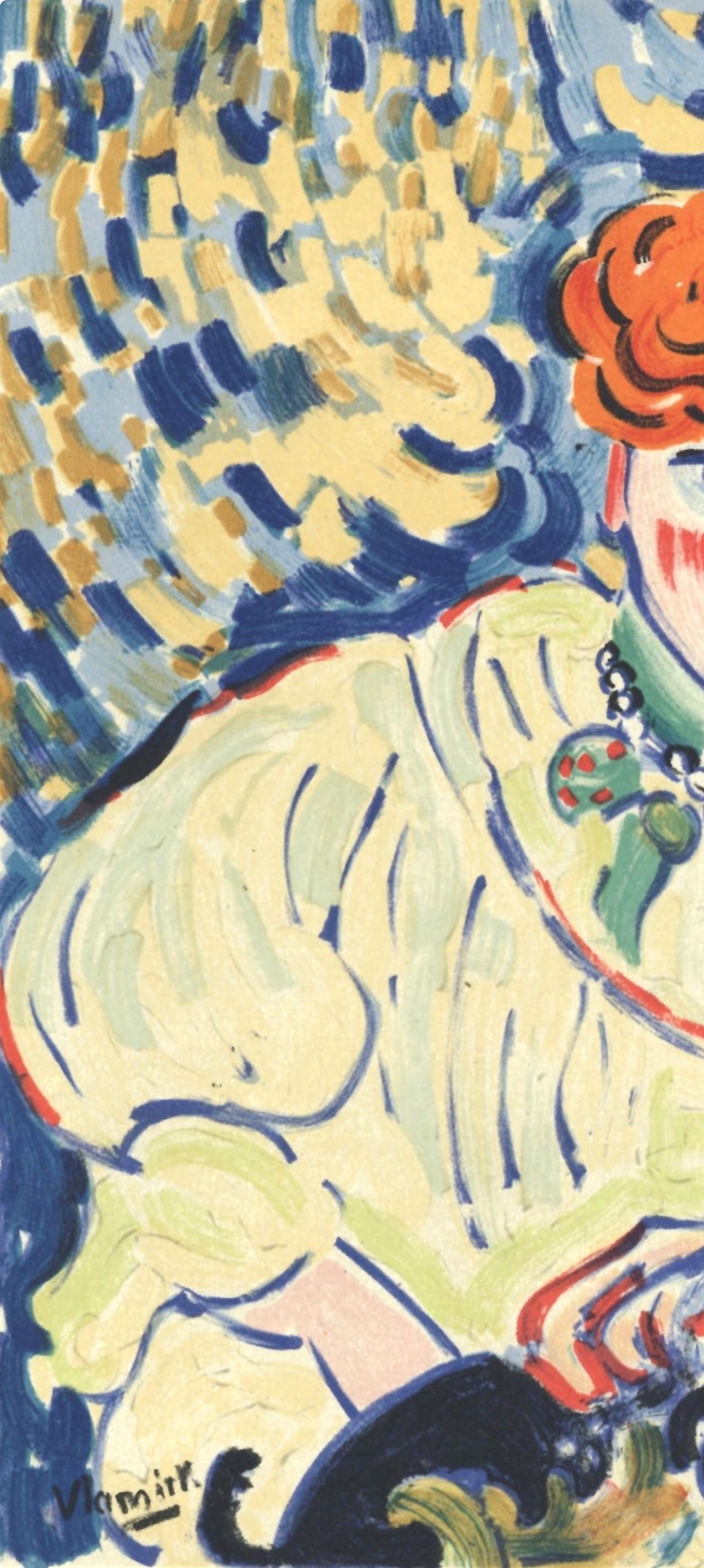 Vlaminck, Femme au Chien, Vlaminck (d'après) - Beige Figurative Print par Maurice de Vlaminck